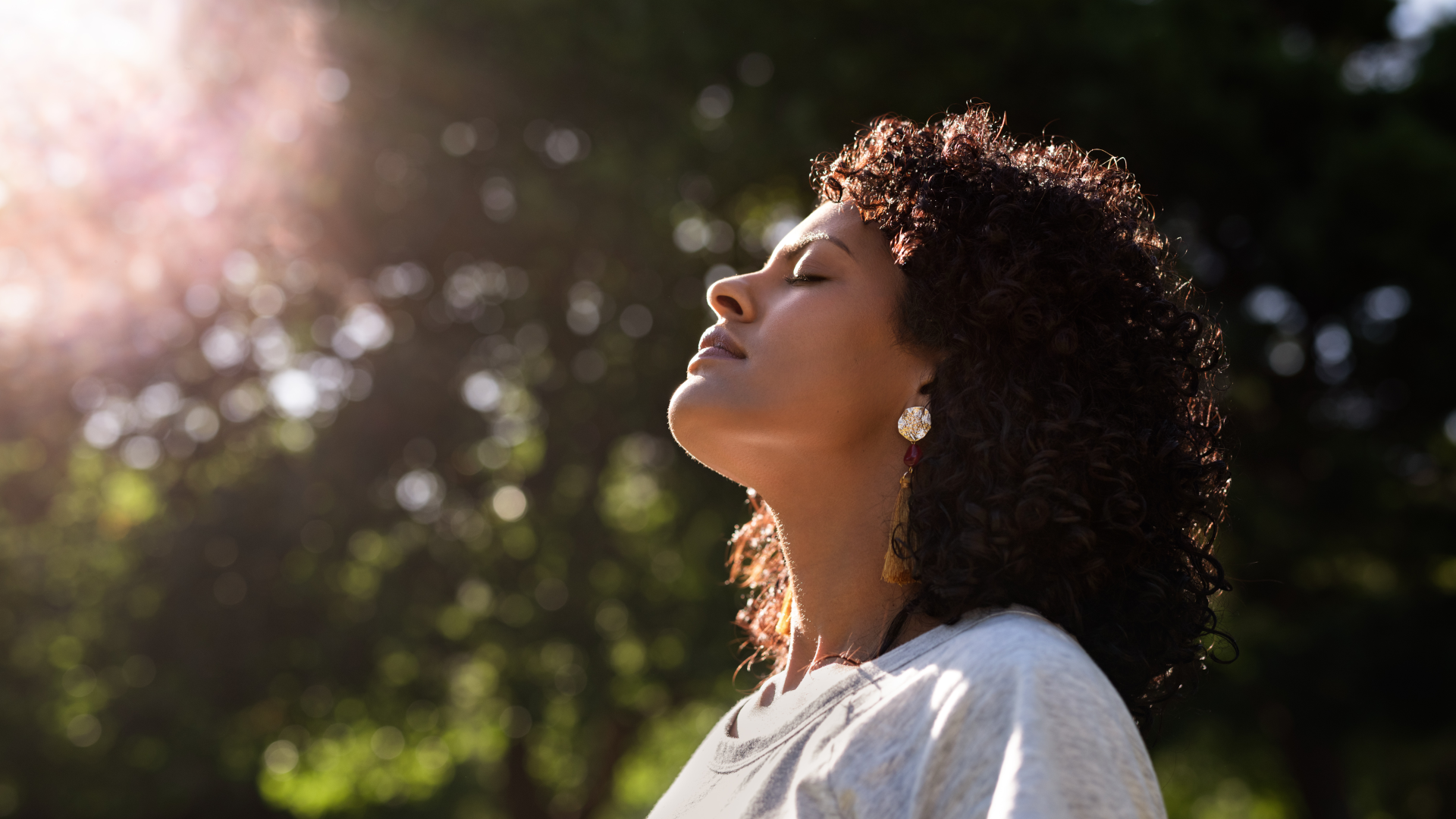 Woman doing breathing exercises for weight loss